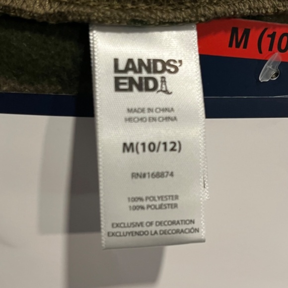 Lands End 3 pc youth set robe, PJ top & PJ bottom Green Camouflage Size L(14/16) - Picture 13 of 16